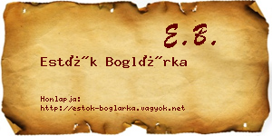 Estók Boglárka névjegykártya